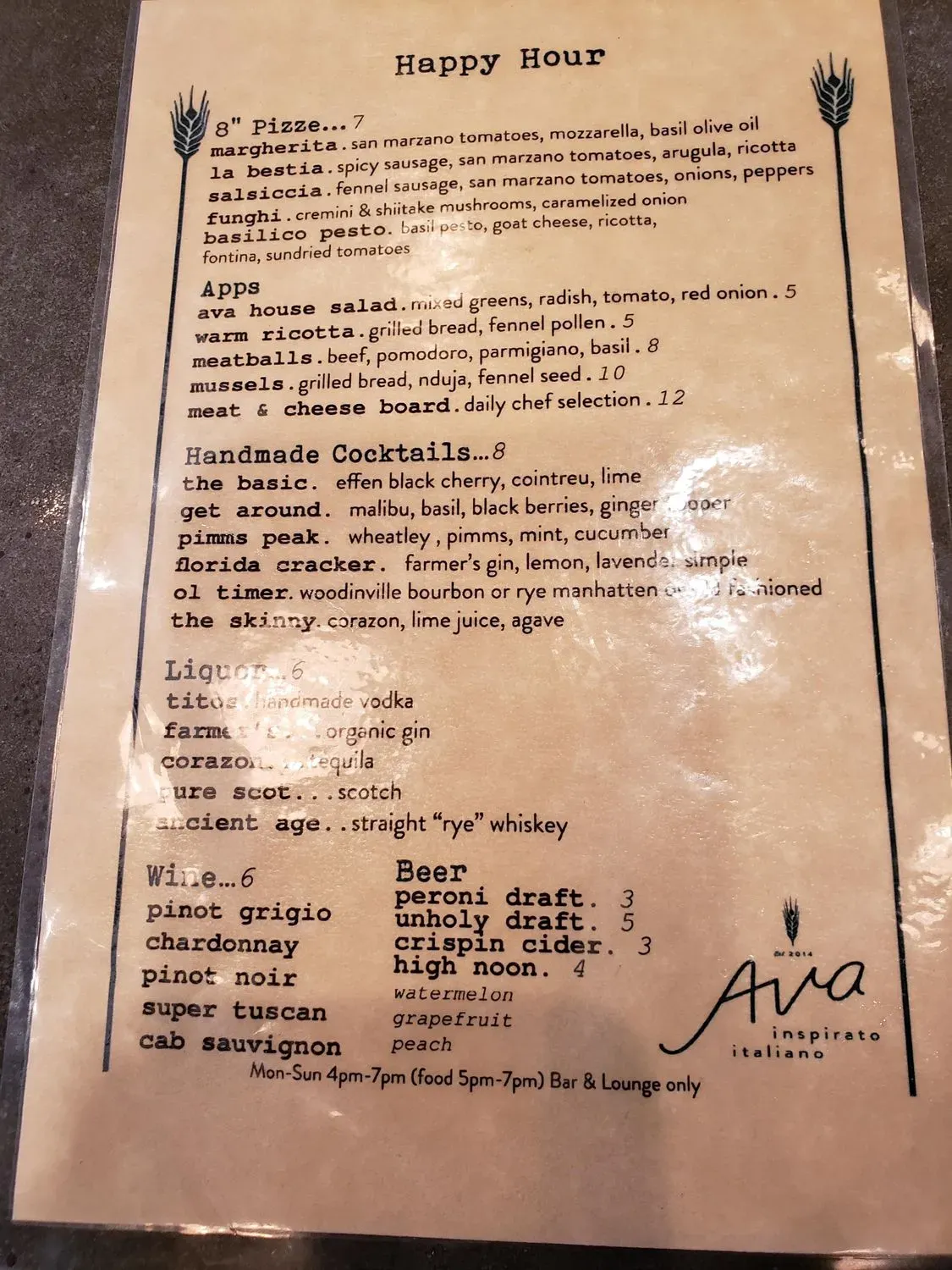 Menu 5