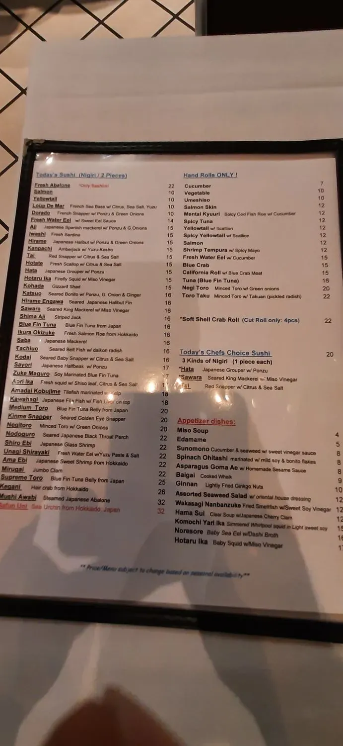 Menu 1