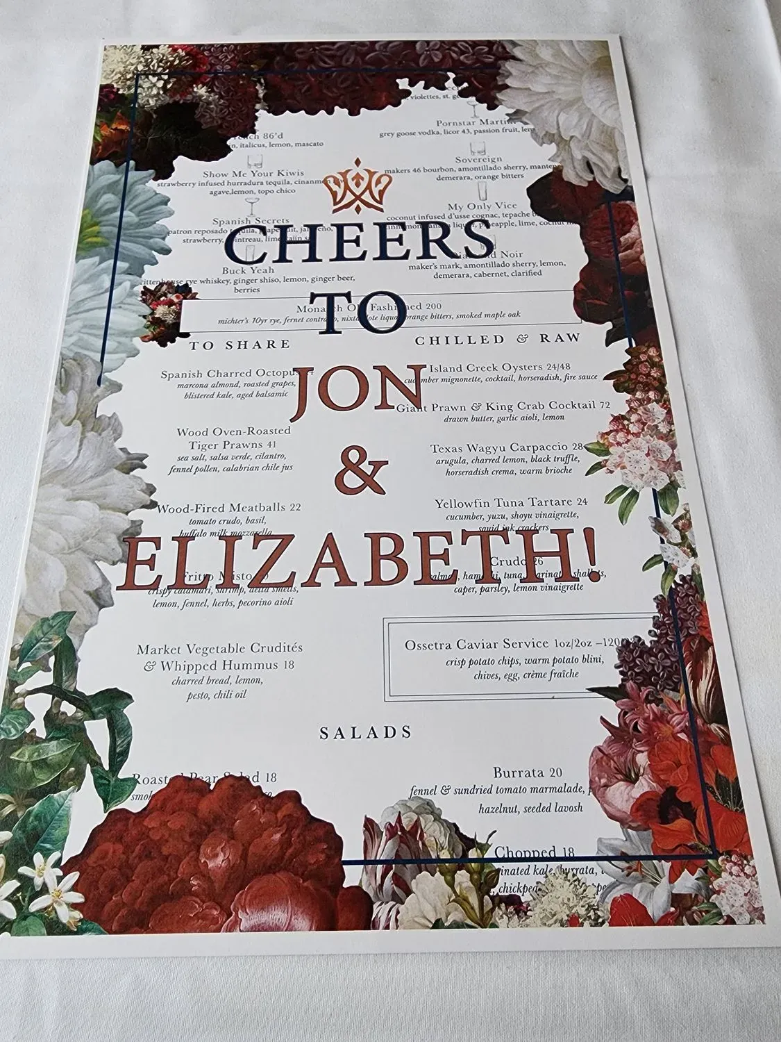 Monarch Restaurant Menu - Updated November 2025