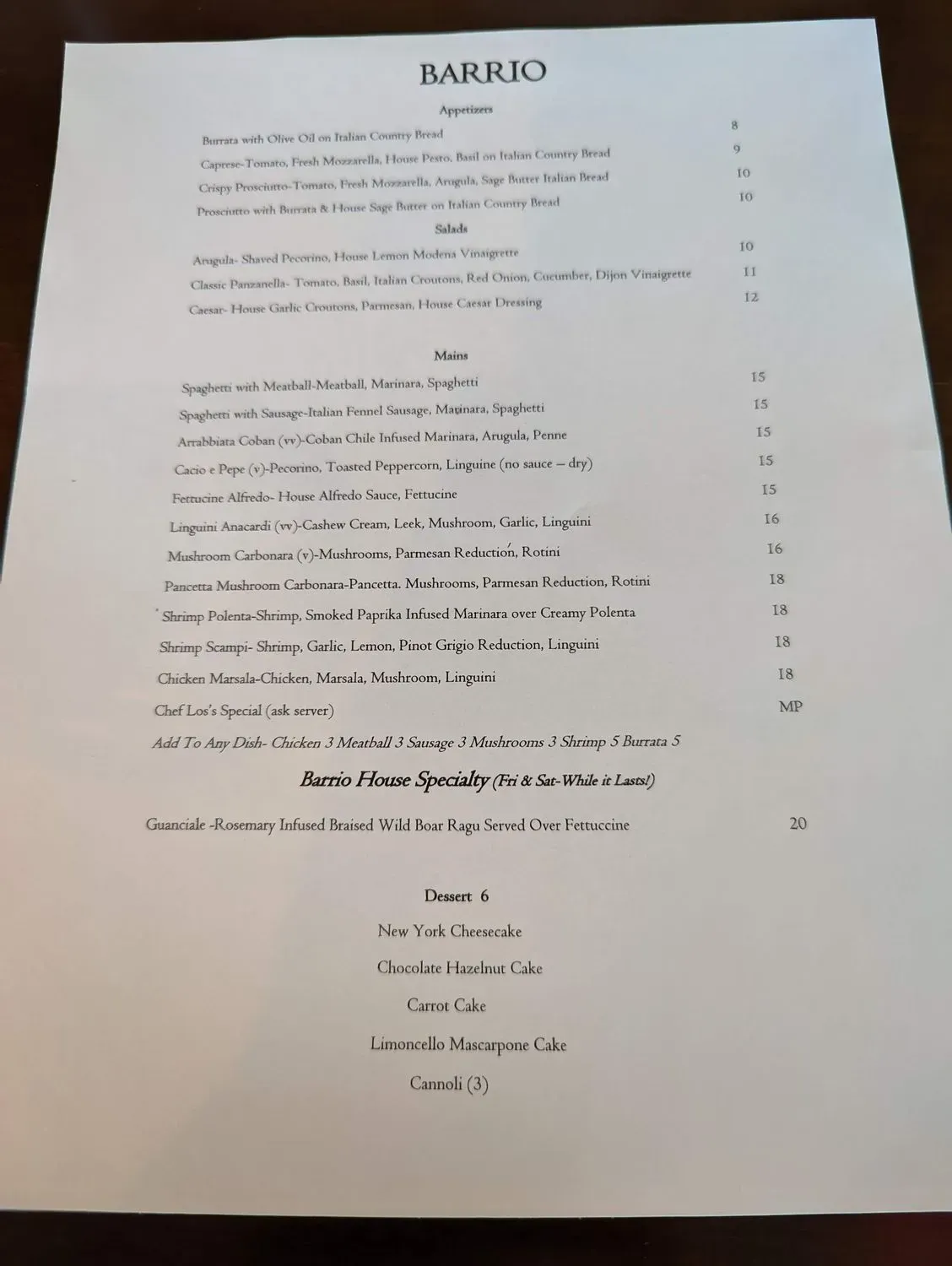 Menu 1