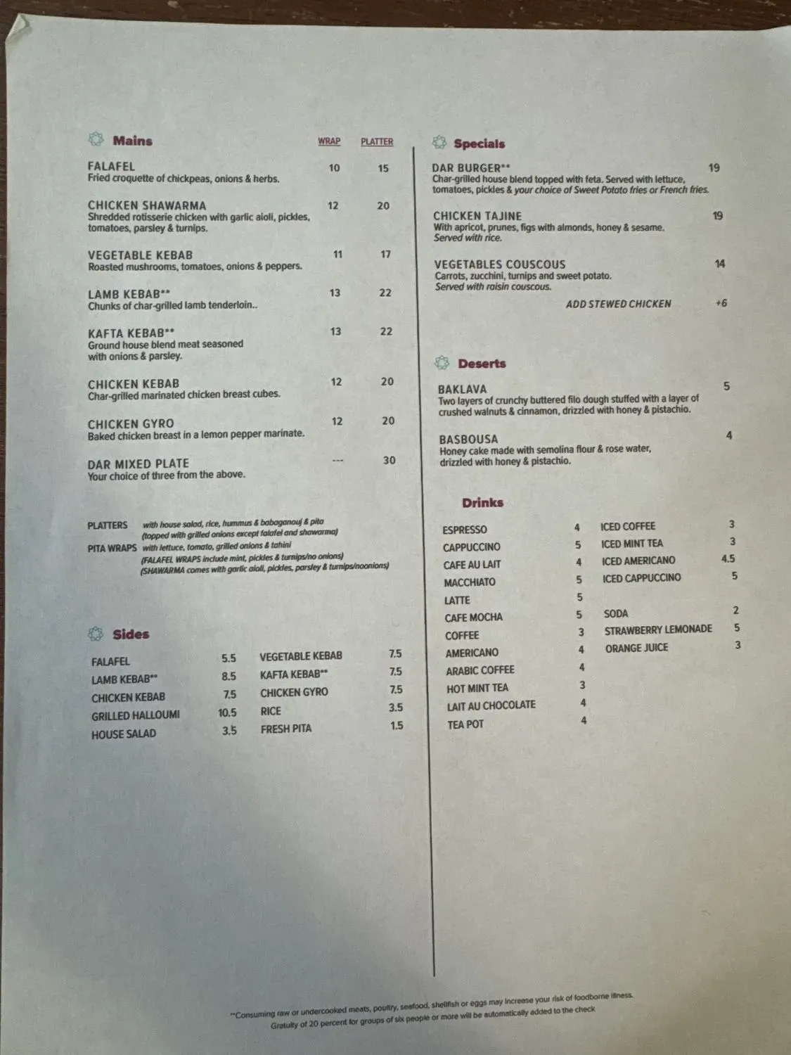 Menu 1