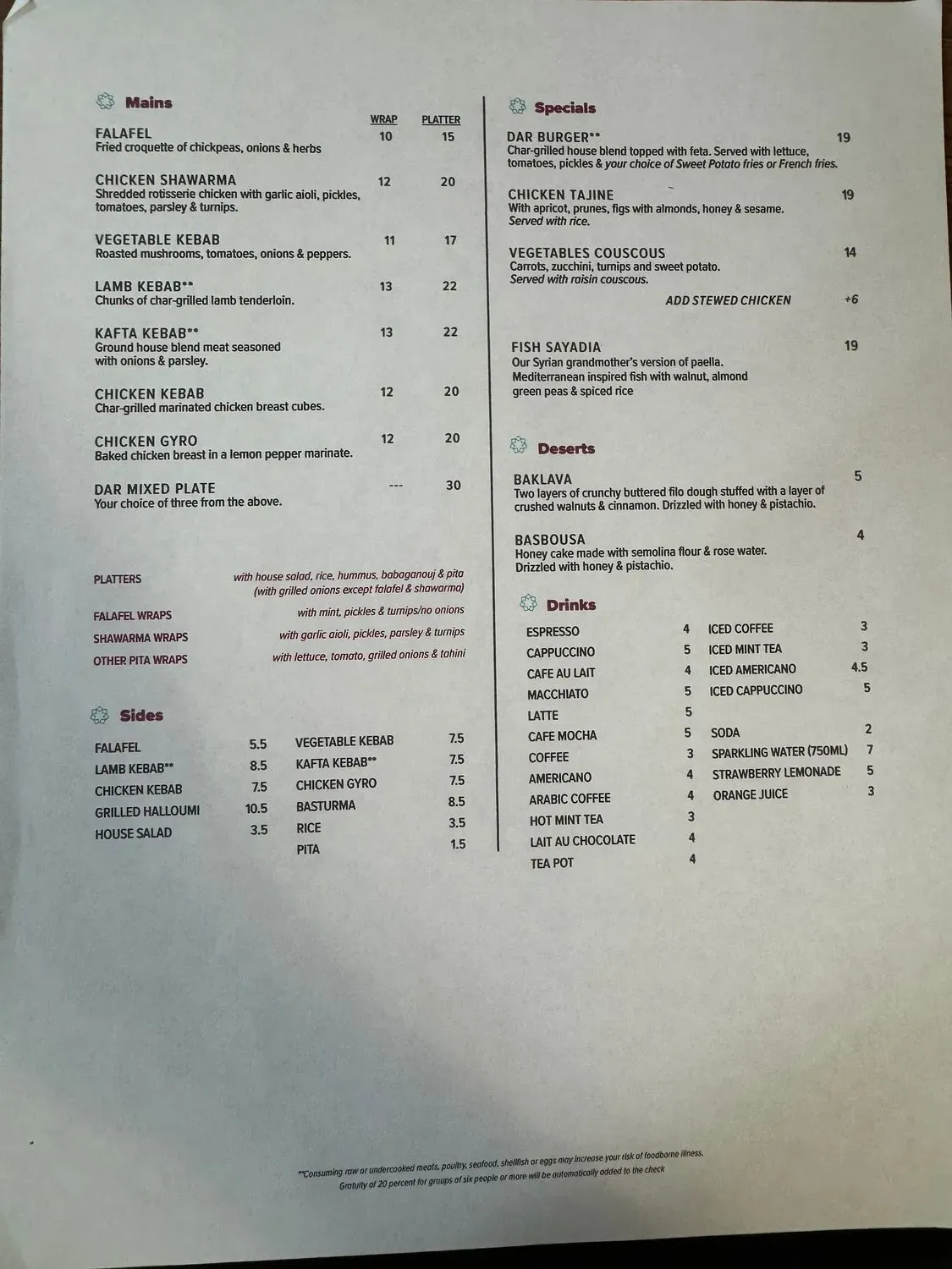 Menu 1