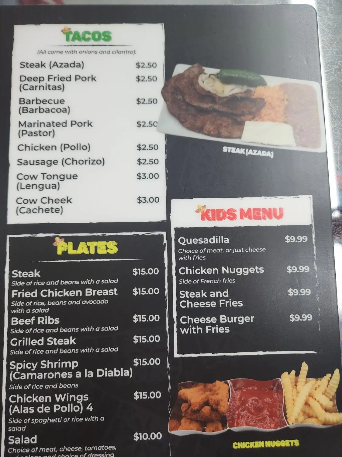 Mexico Lindo Menu - Updated November 2025