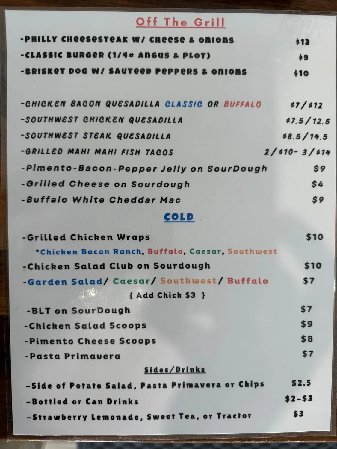 The Jax Shack Menu - Updated November 2025