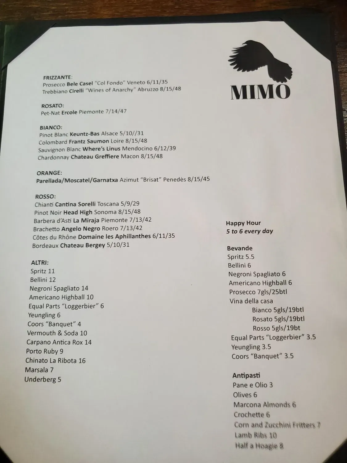 Menu 1