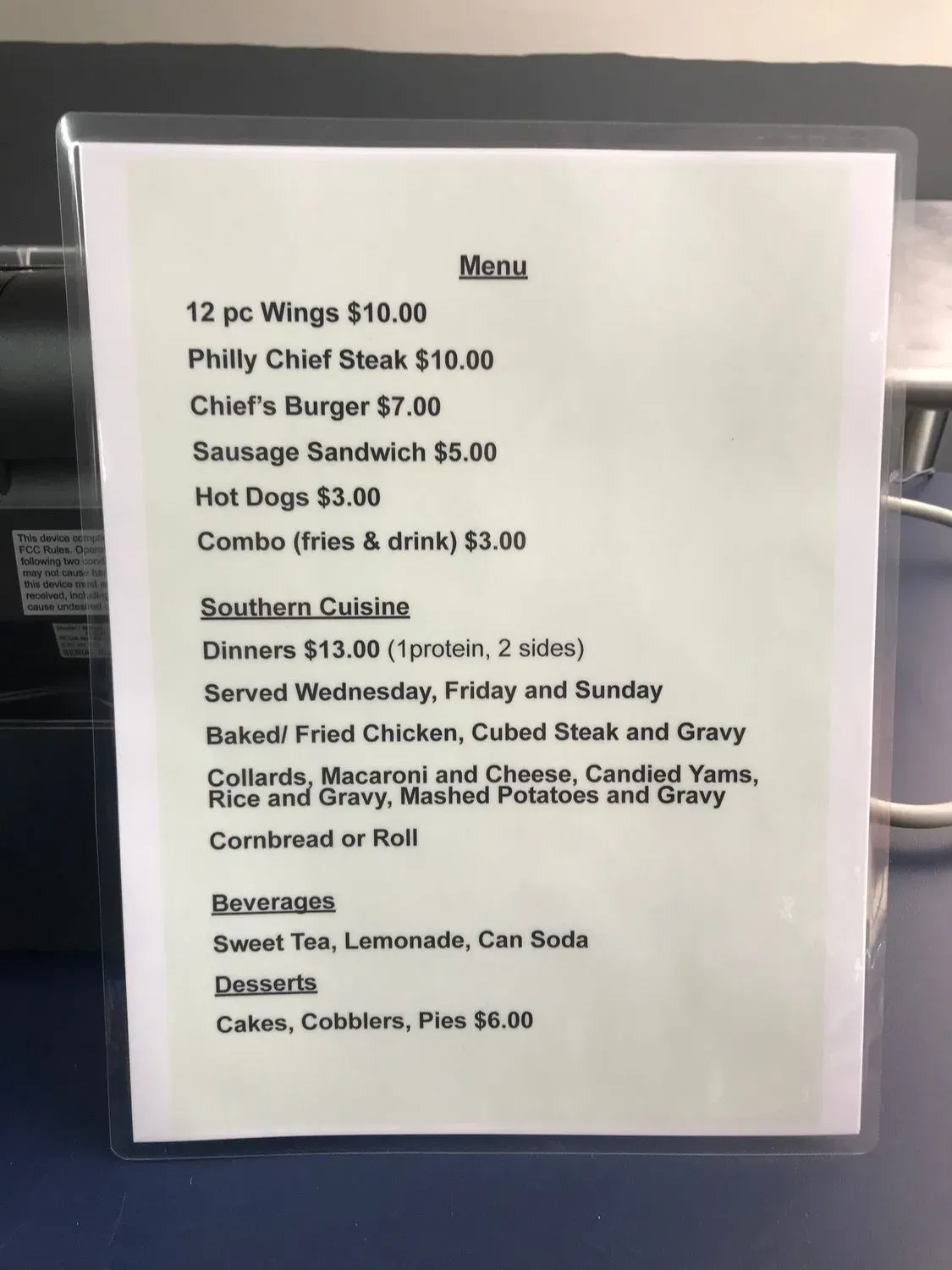 Menu 1