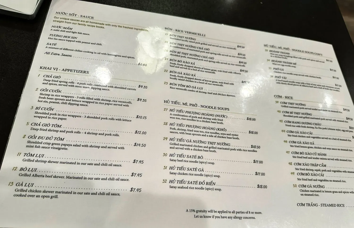 Menu 1