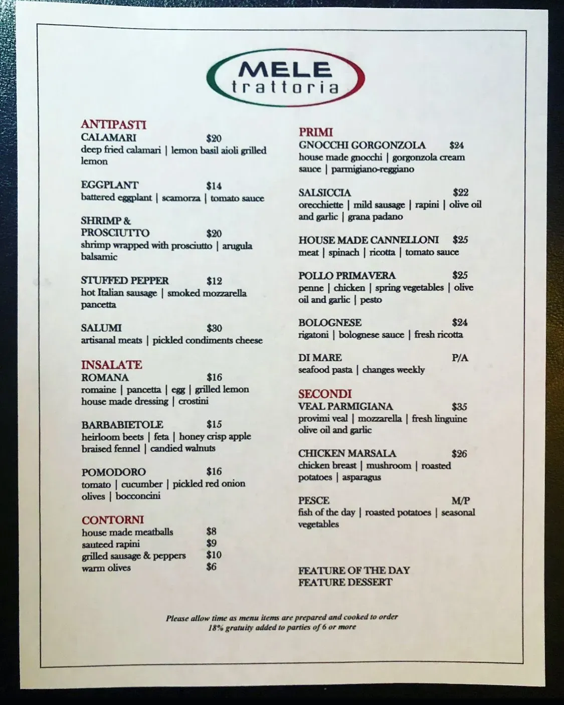 Menu 1