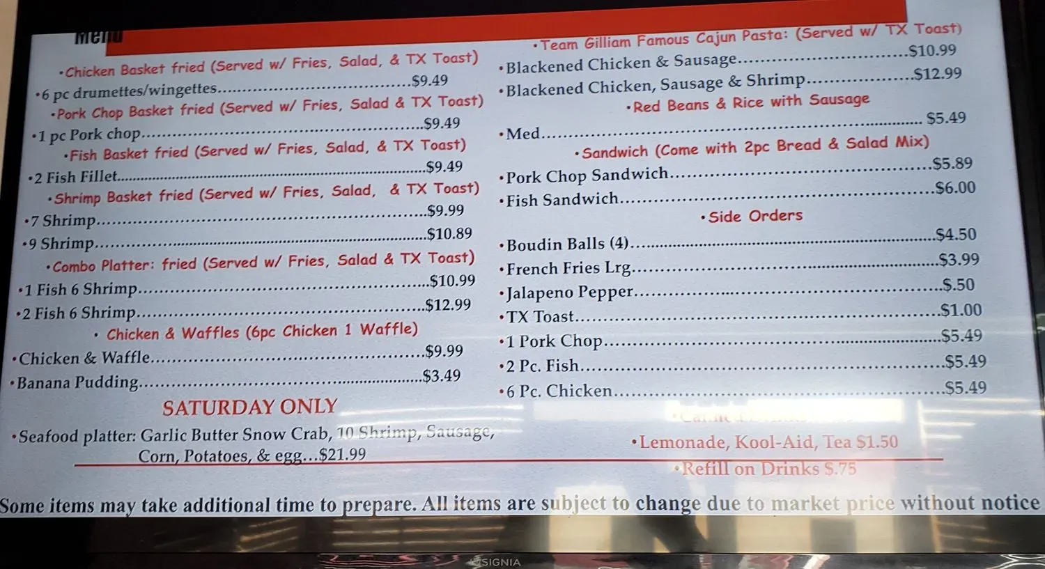 Menu 1