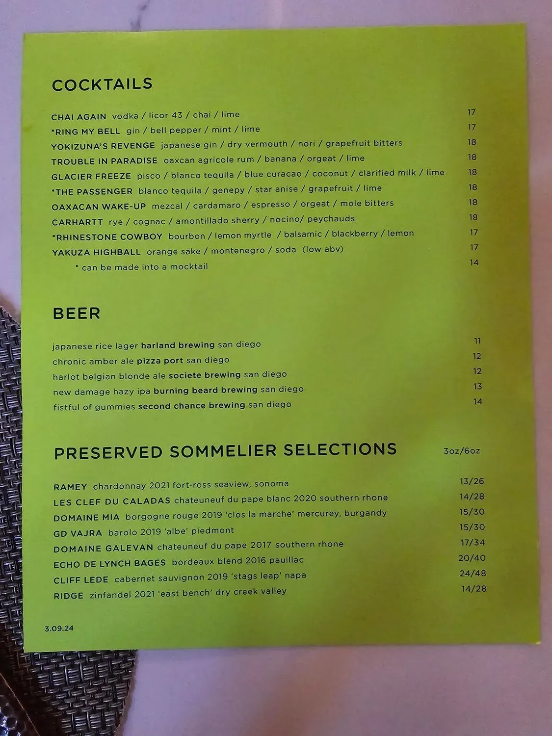 Menu 5