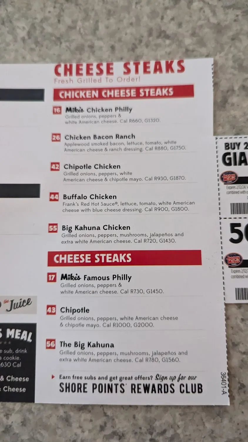 Jersey Mike's Subs Menu - Updated November 2025