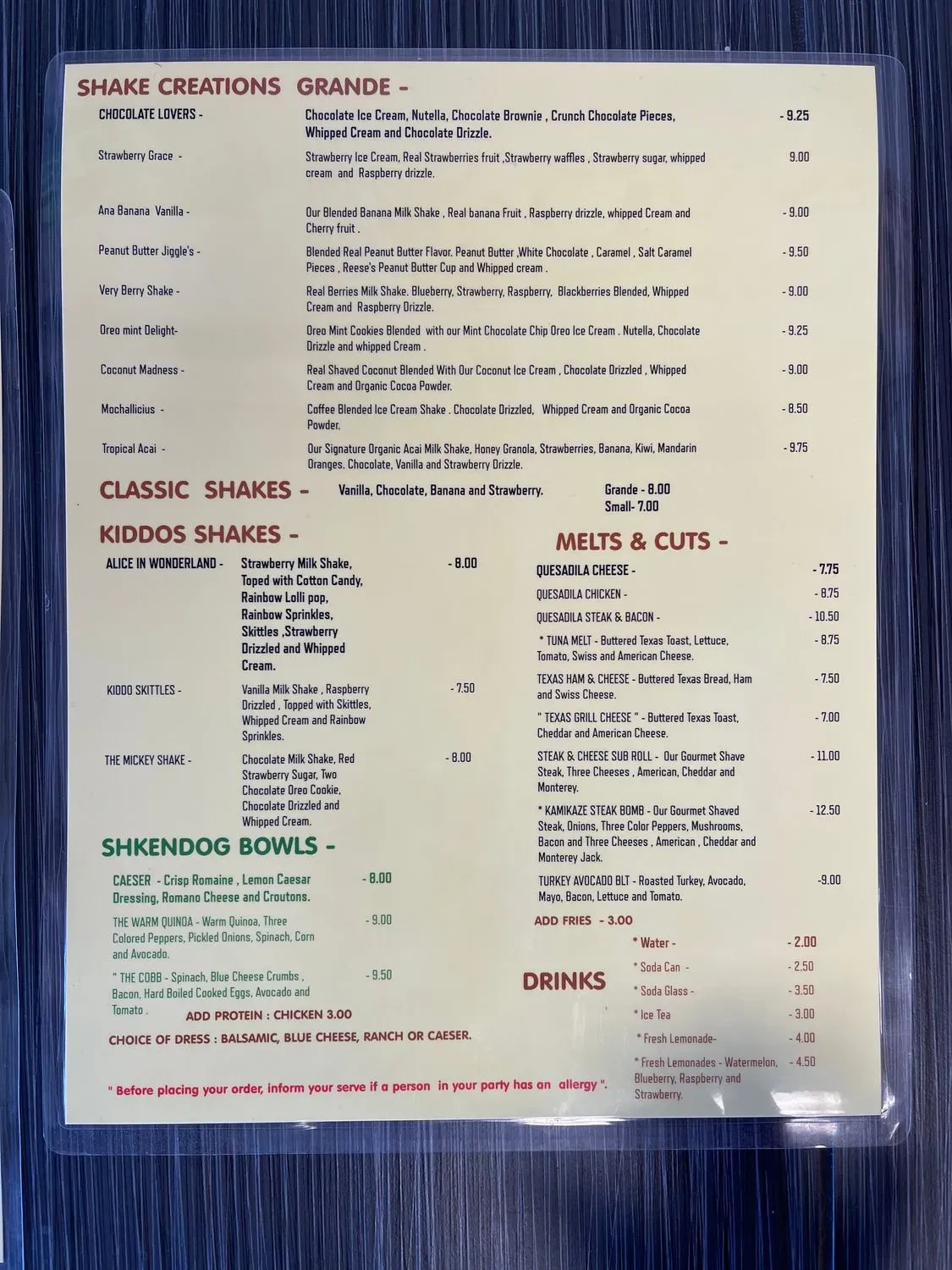 Menu 4