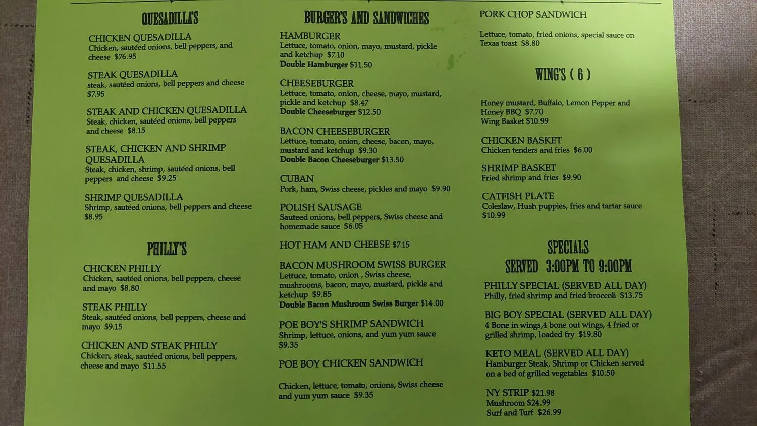 Menu 1