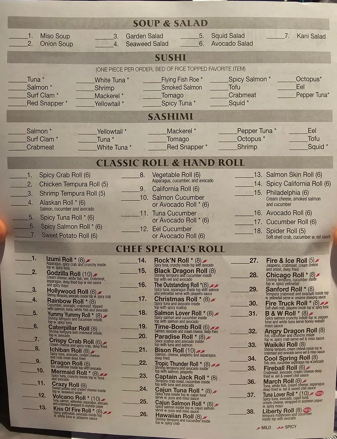 Izumi Sushi & Hibachi All You Can Eat Menu - Updated November 2025