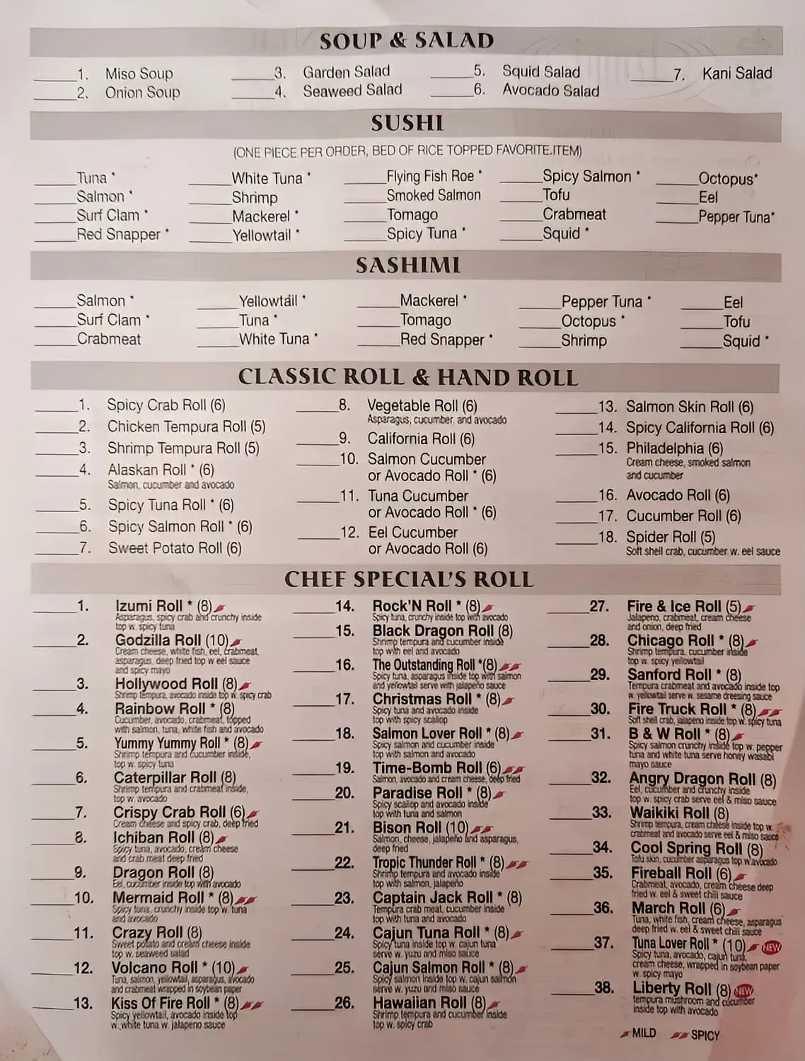 Izumi Sushi & Hibachi All You Can Eat Menu - Updated November 2025