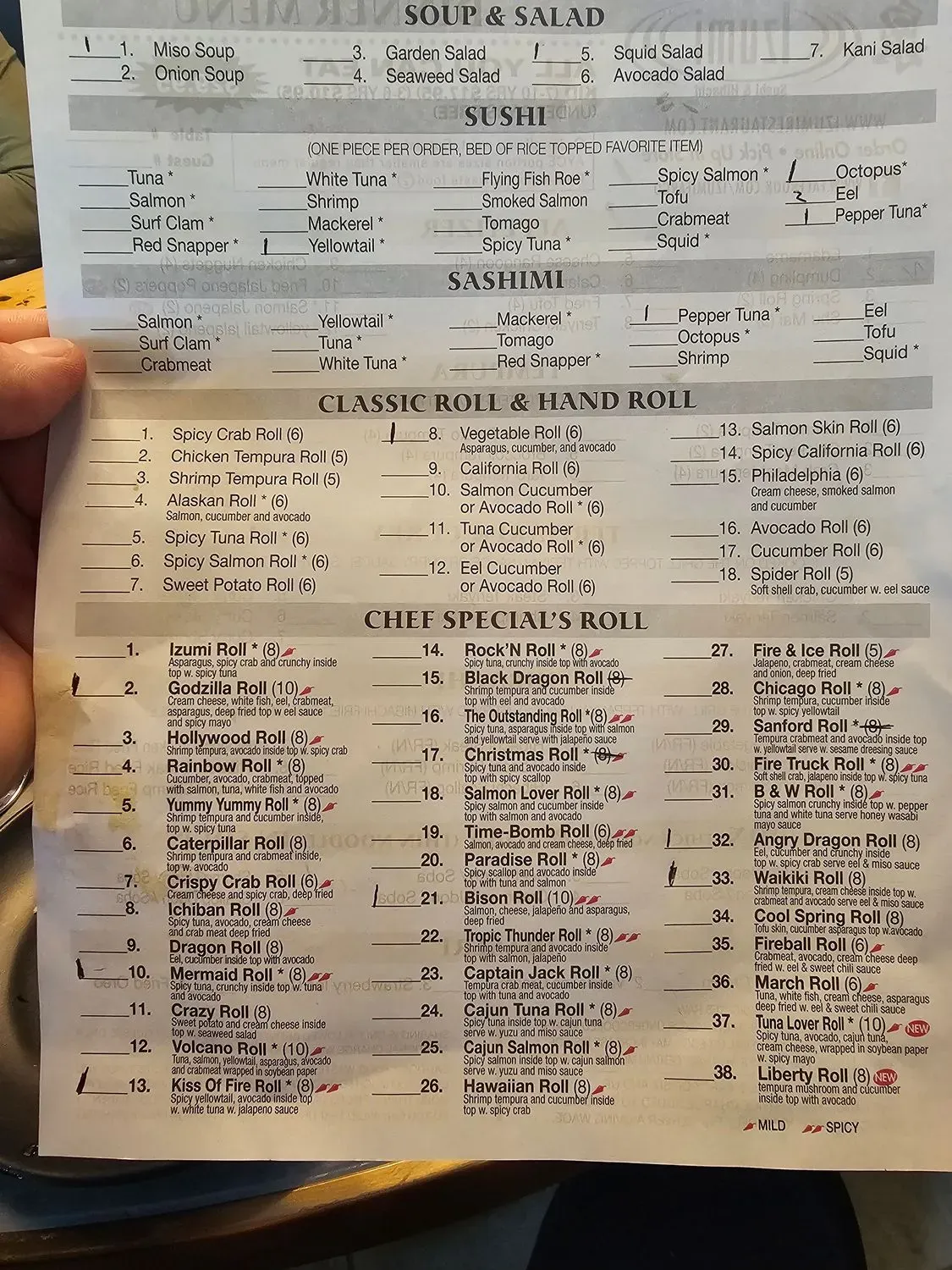 Izumi Sushi & Hibachi All You Can Eat Menu - Updated November 2025