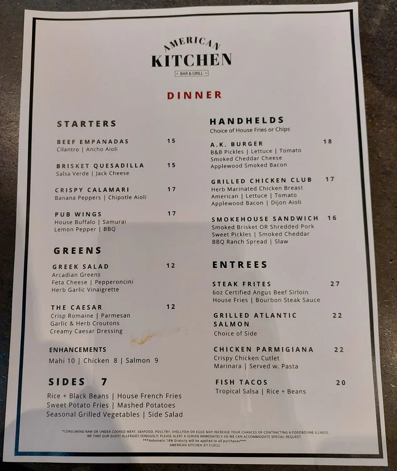 Menu 1