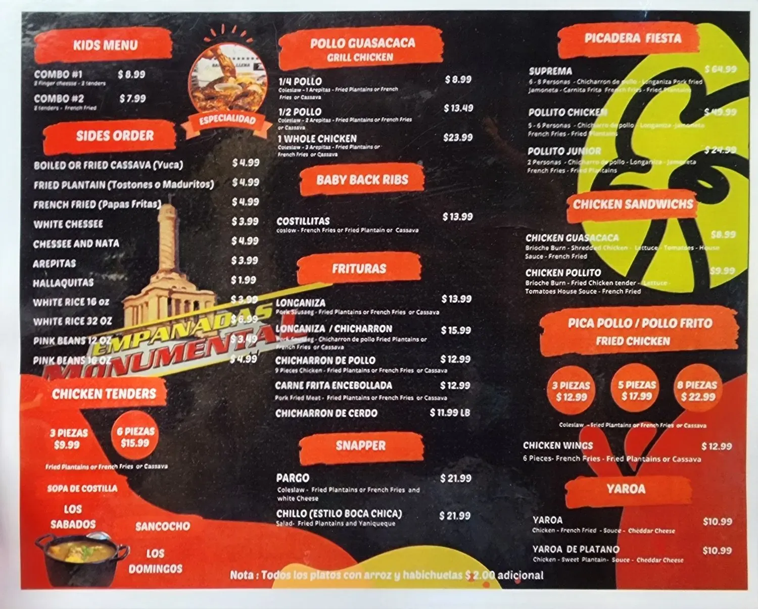 Pollito Chicken y Empanadas Monumental Menu - Updated November 2025
