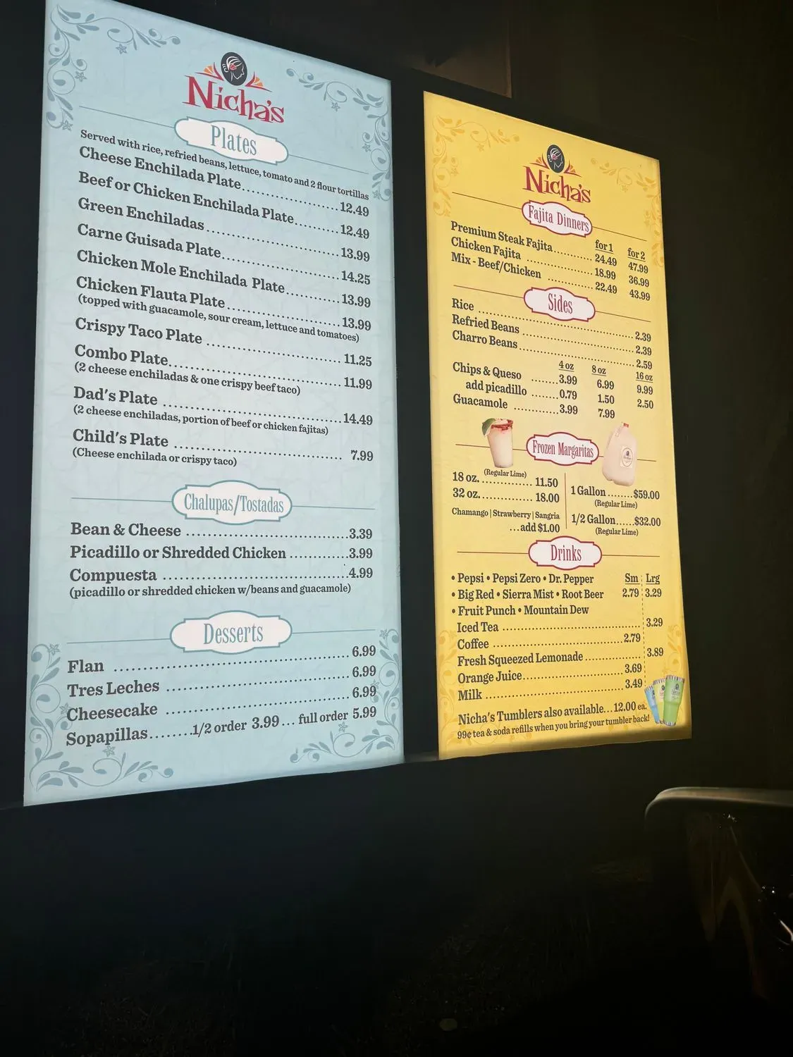 Nicha's Comida Mexicana - Churchill Menu - Updated November 2025