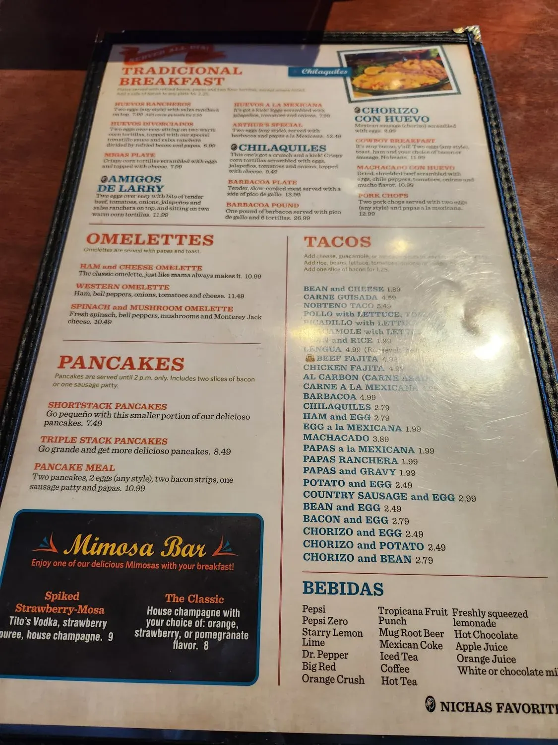 Nicha's Comida Mexicana - Churchill Menu - Updated November 2025