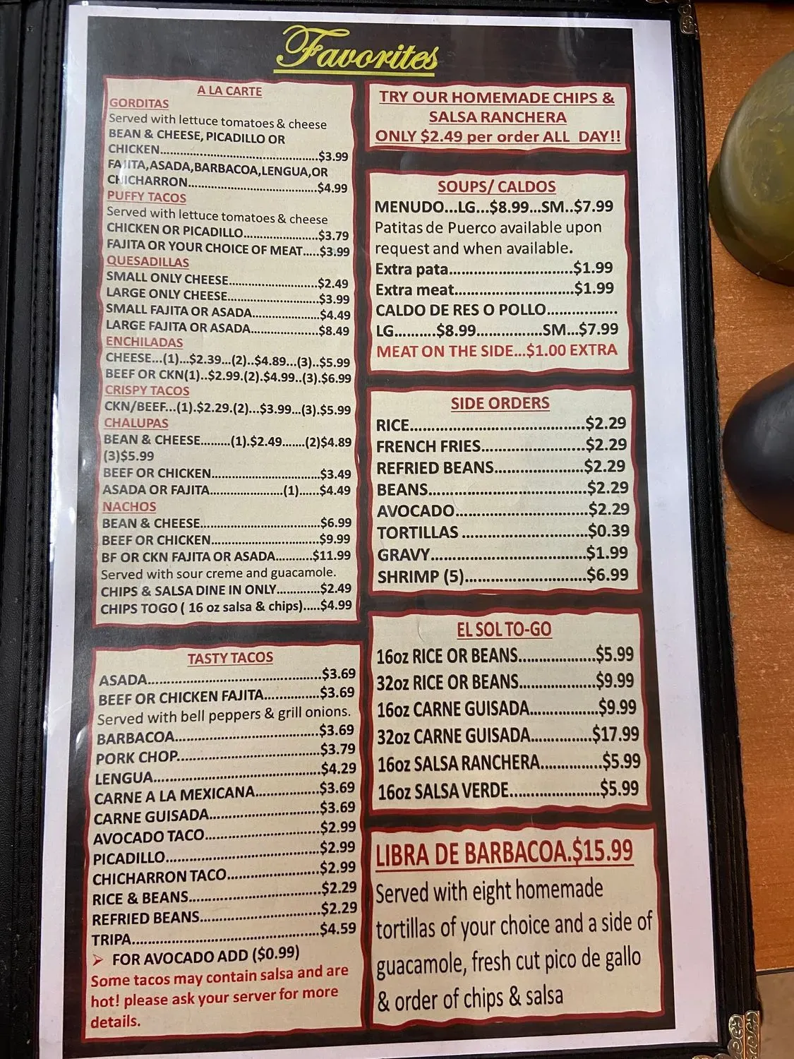 Menu 1