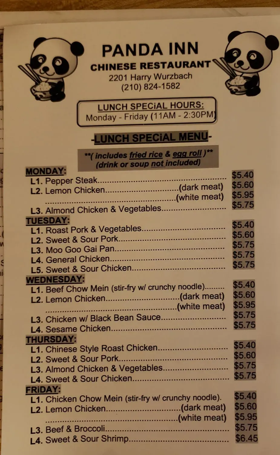 Menu 1