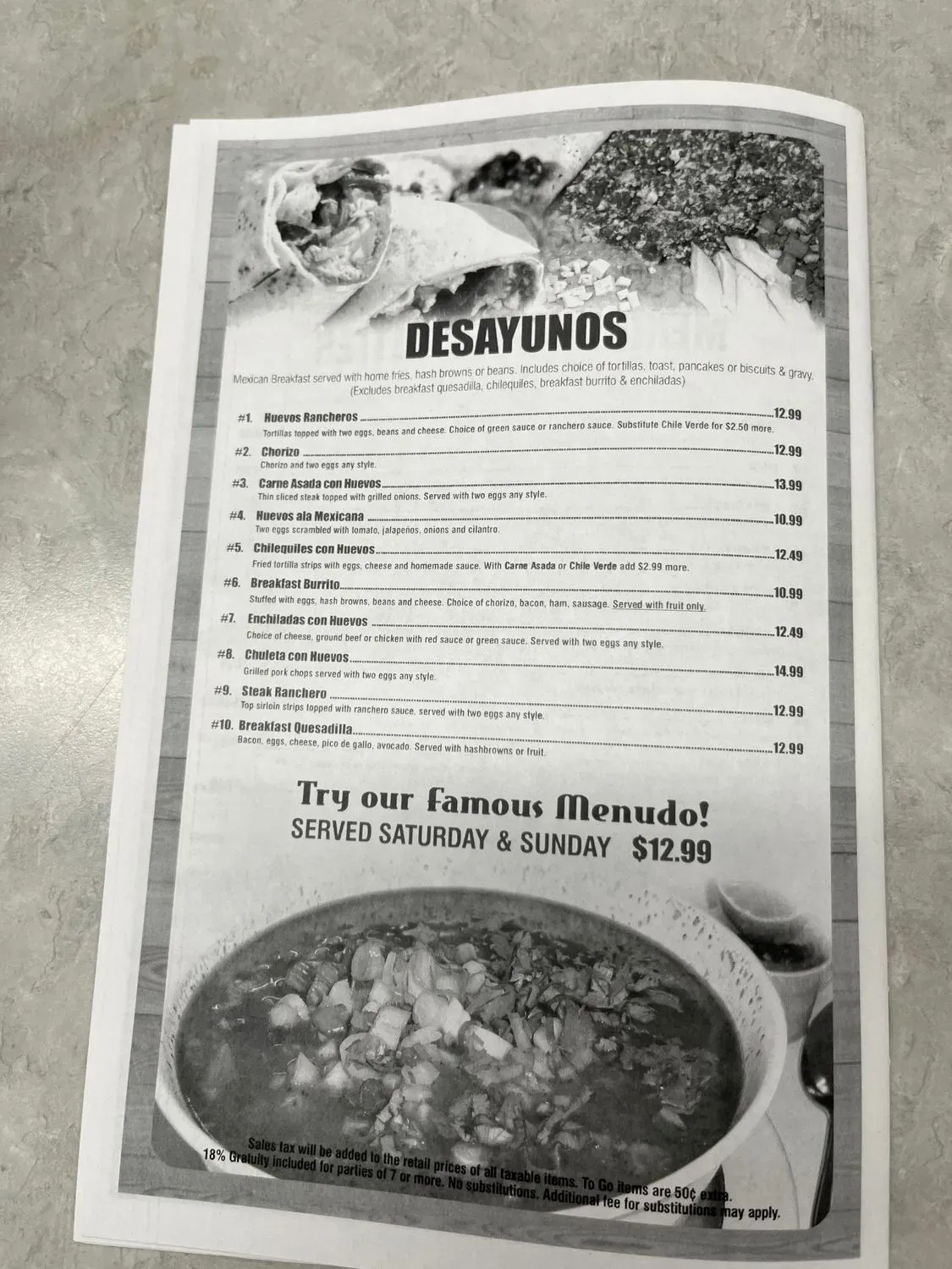 Menu 1