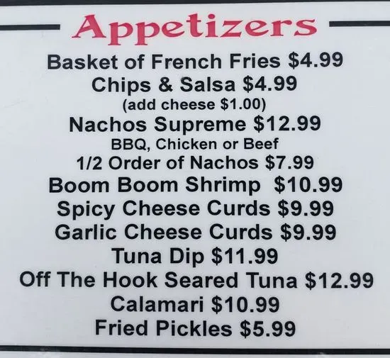 Off the Hook Bar and Grill Menu Panama City Beach, FL Checkle