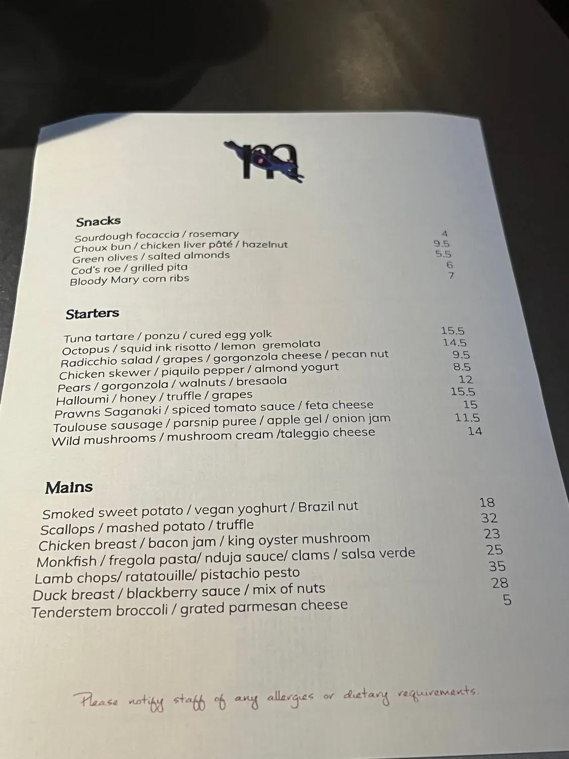 Menu 1