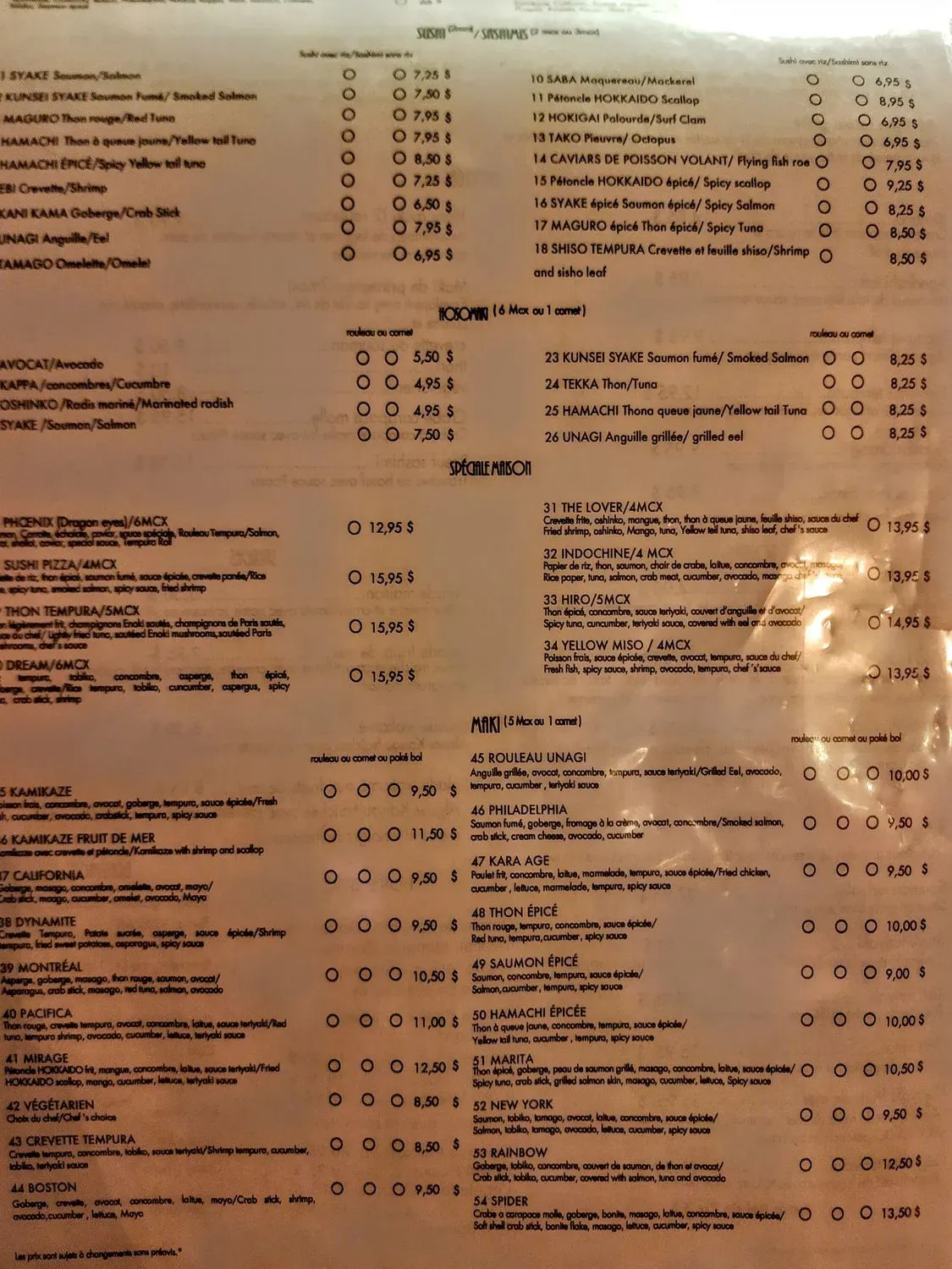 Menu 1