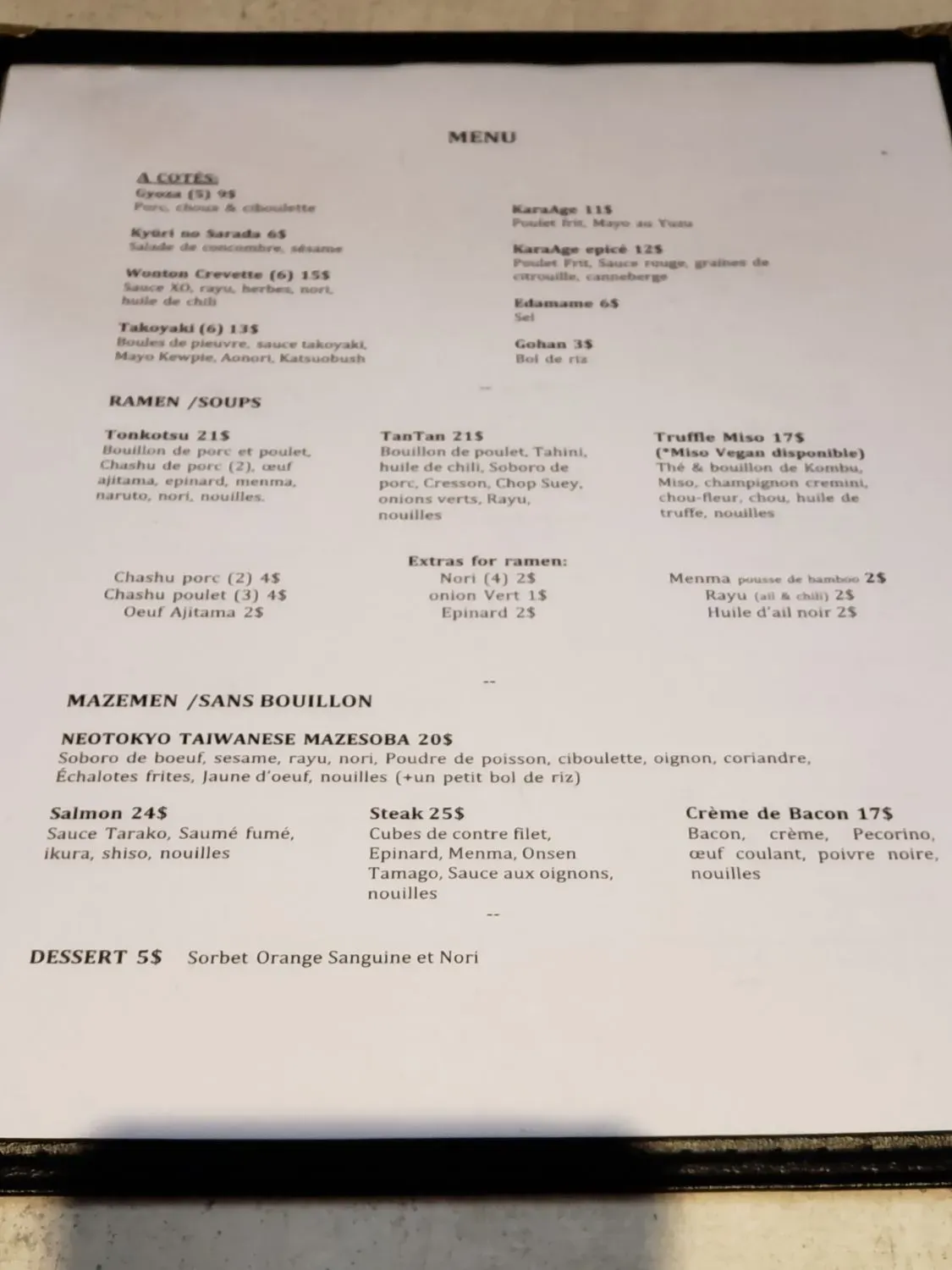 Menu 1