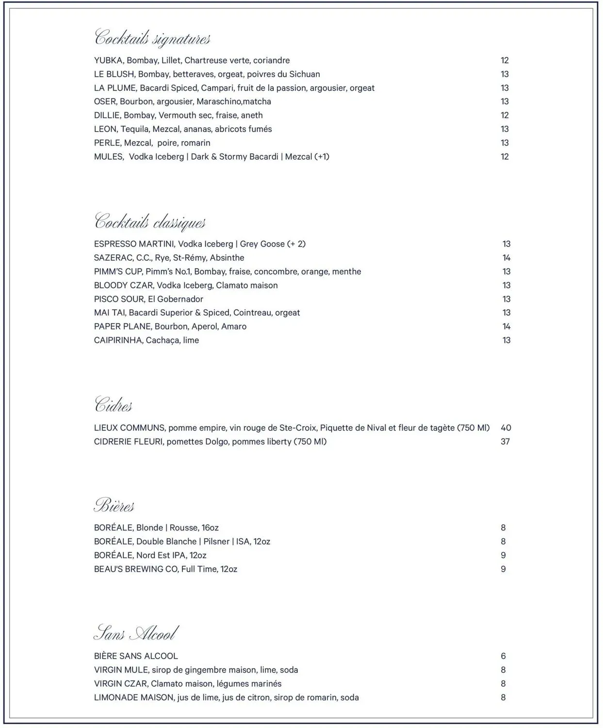 Menu 1