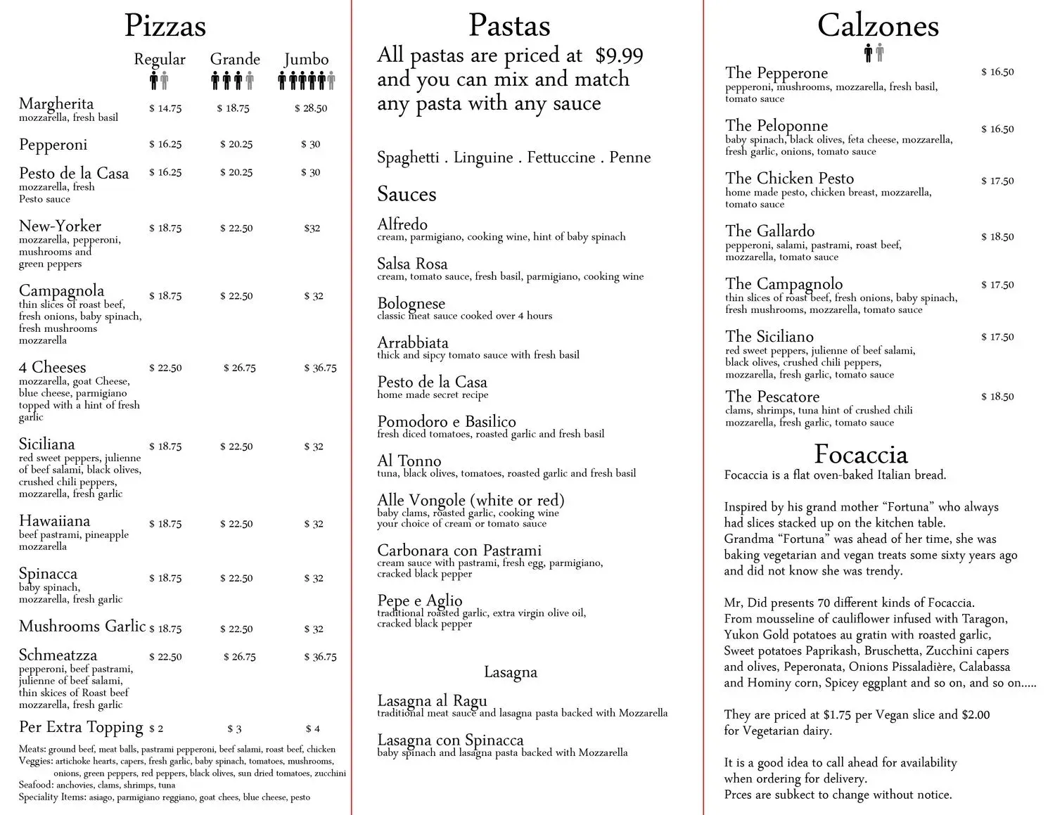 Menu 1