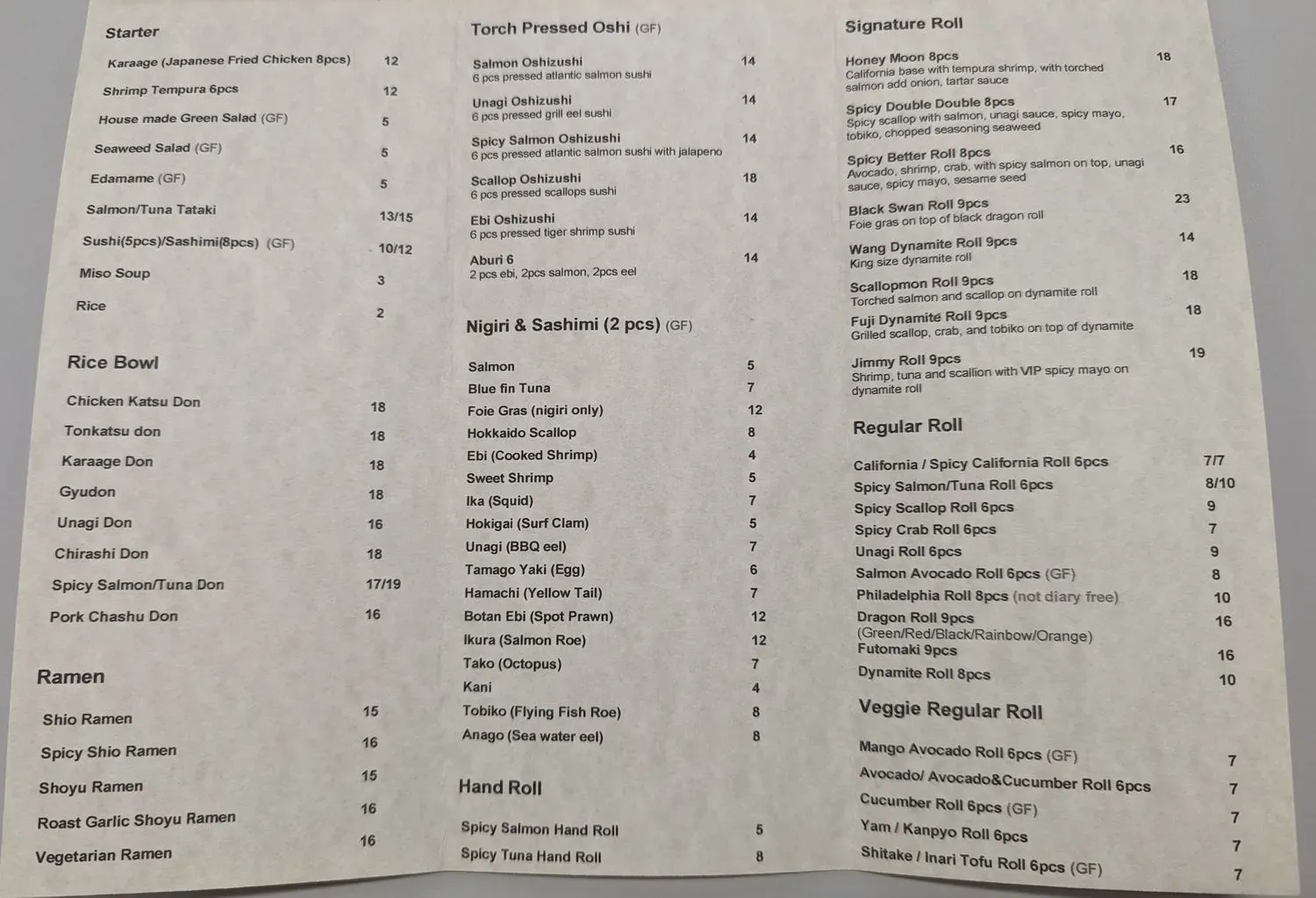 Menu 1