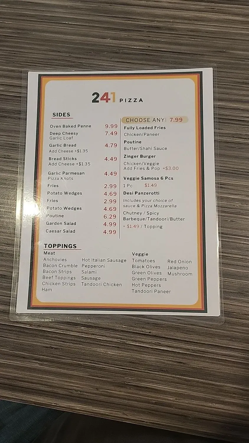 Menu 1