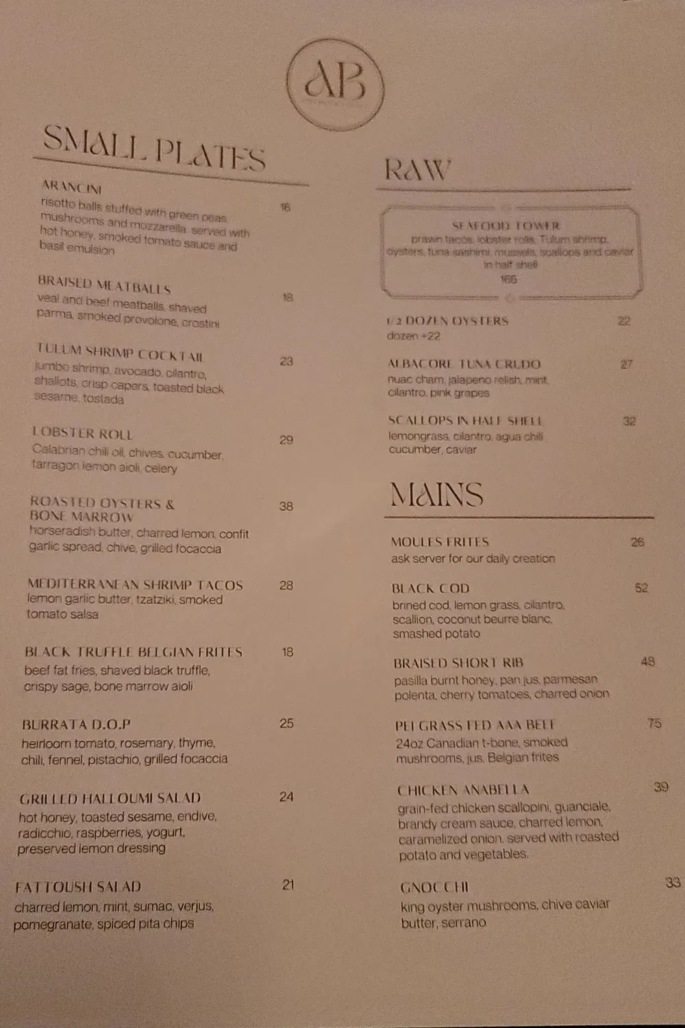 Menu 1