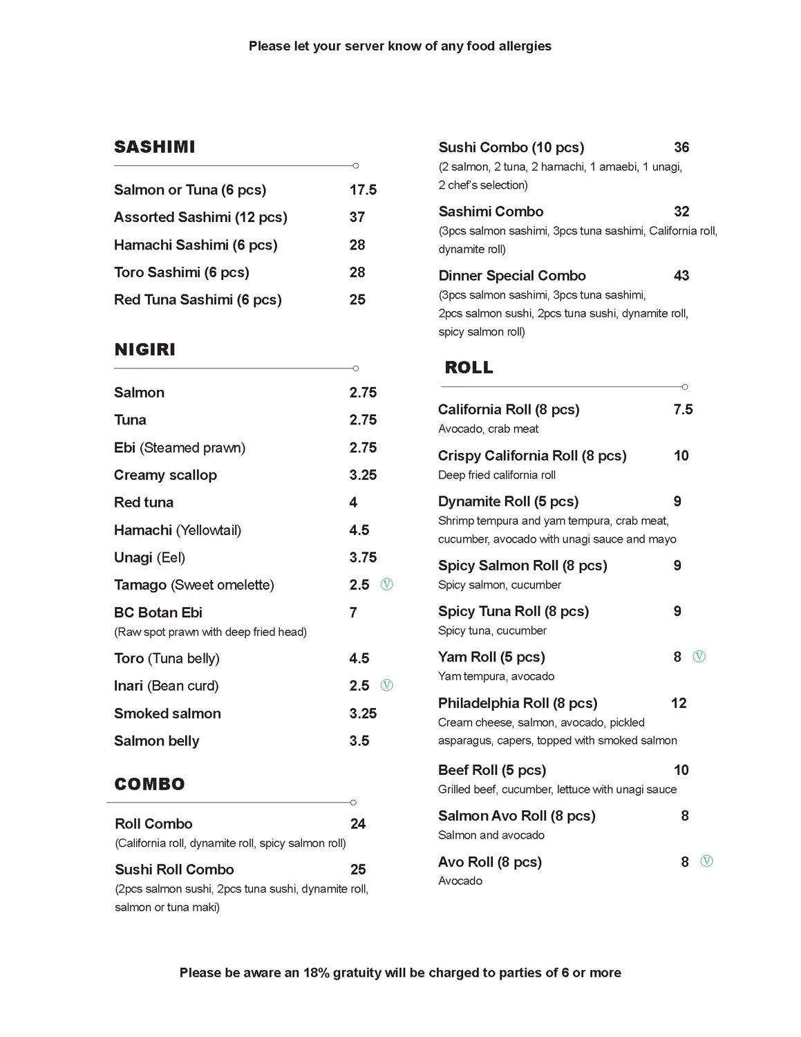 Menu 1