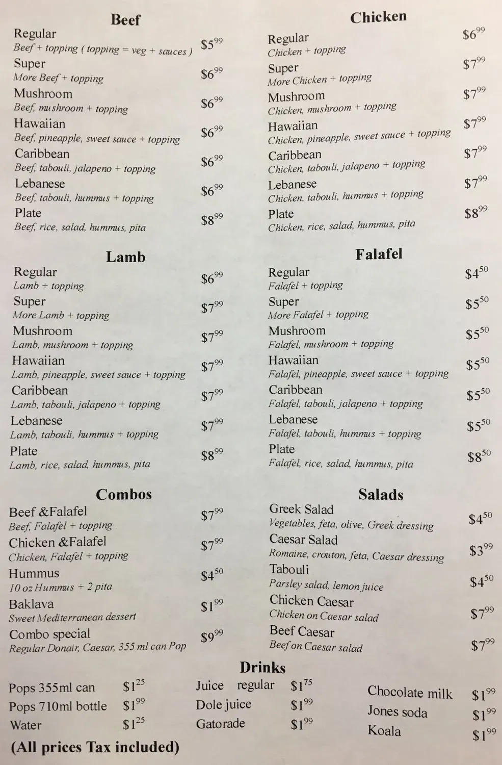 Menu 1