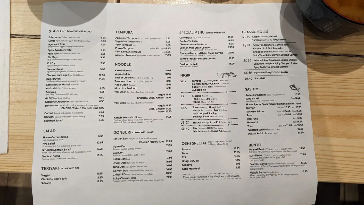 Menu 1