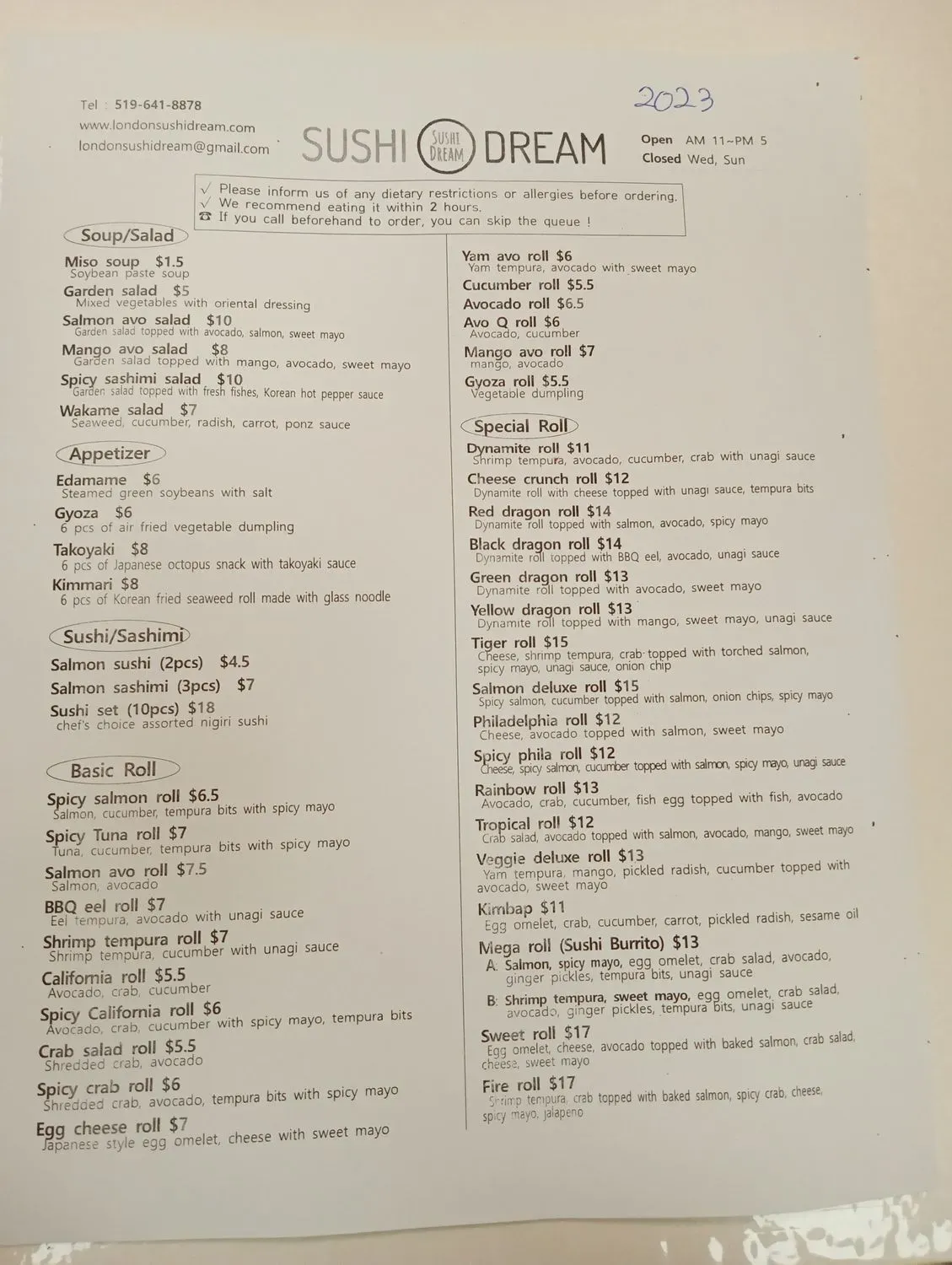 Menu 1