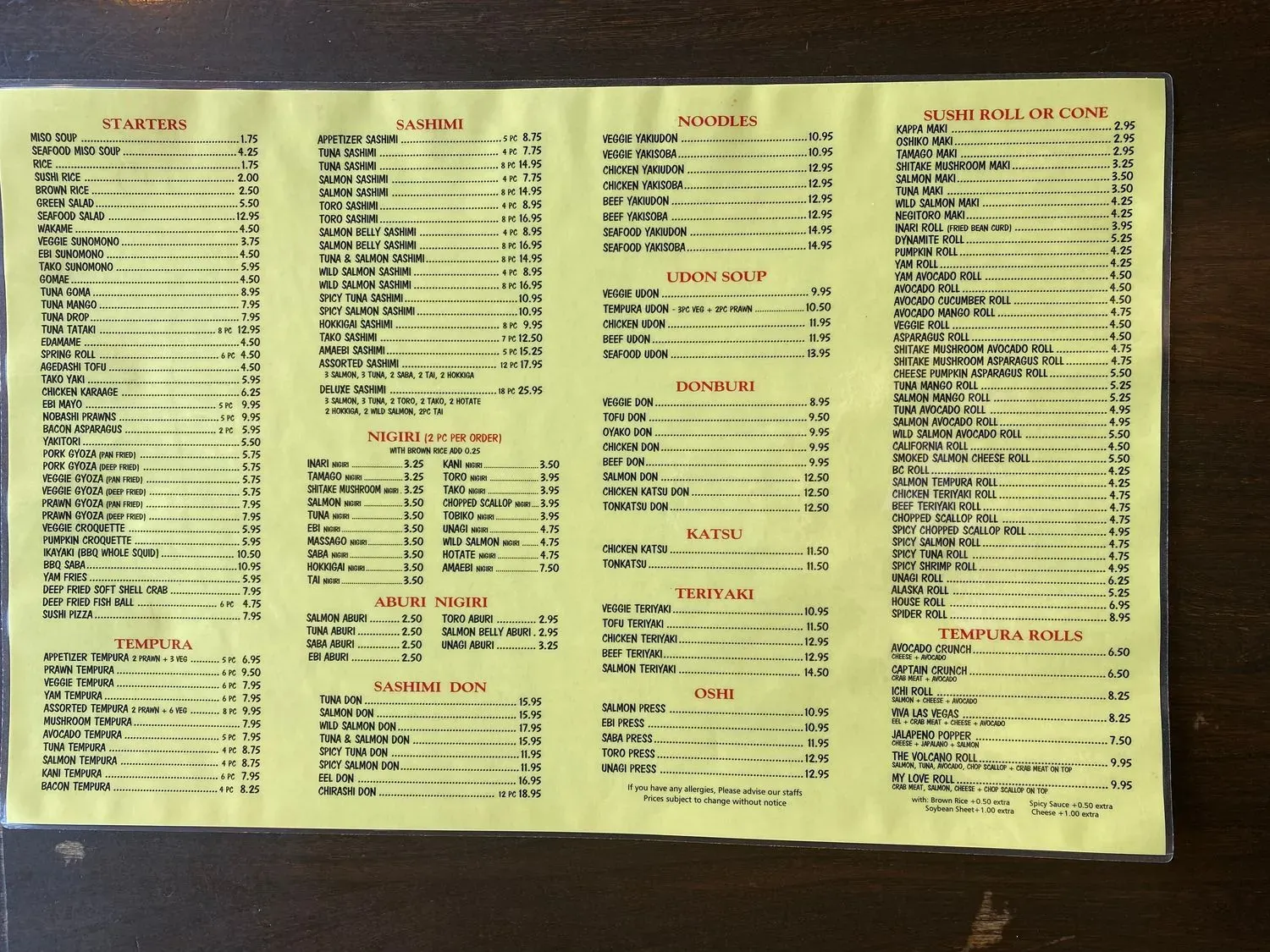 Menu 1