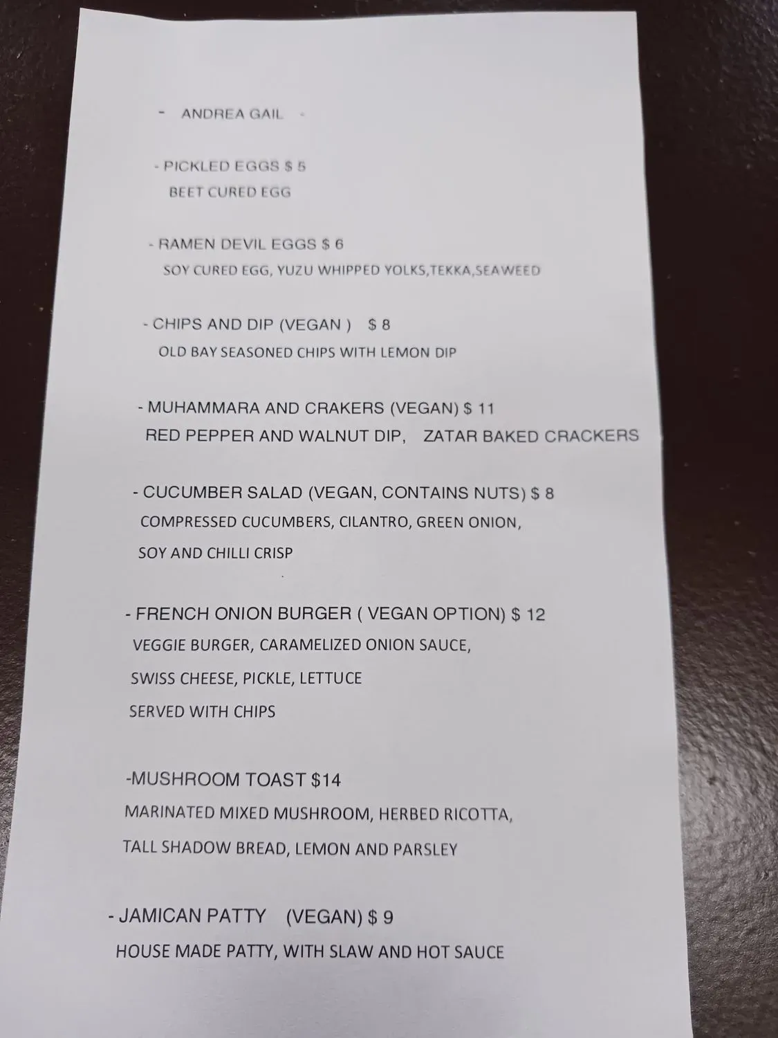 Menu 1