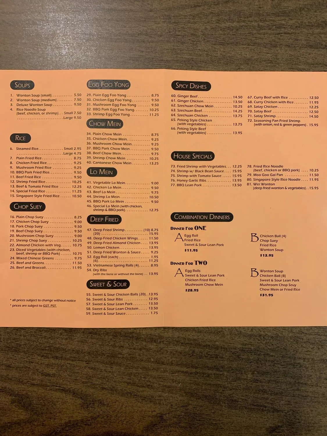 Menu 1