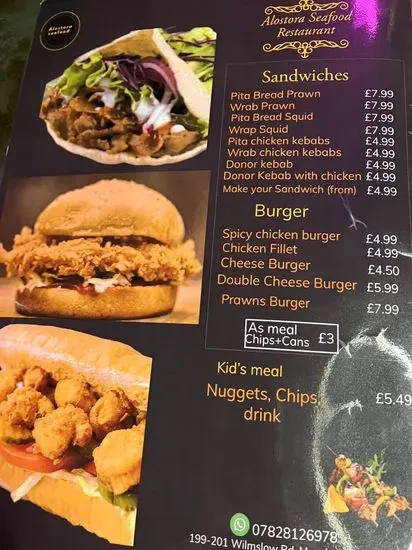 Alostora Seafood Restaurant Menu Manchester Checkle