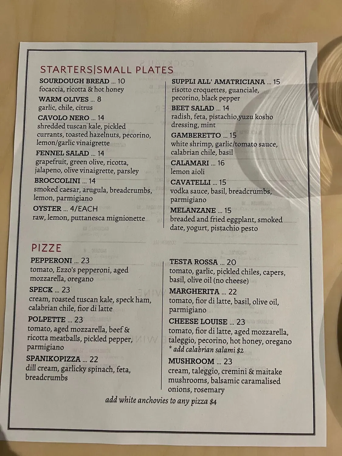 Menu 1