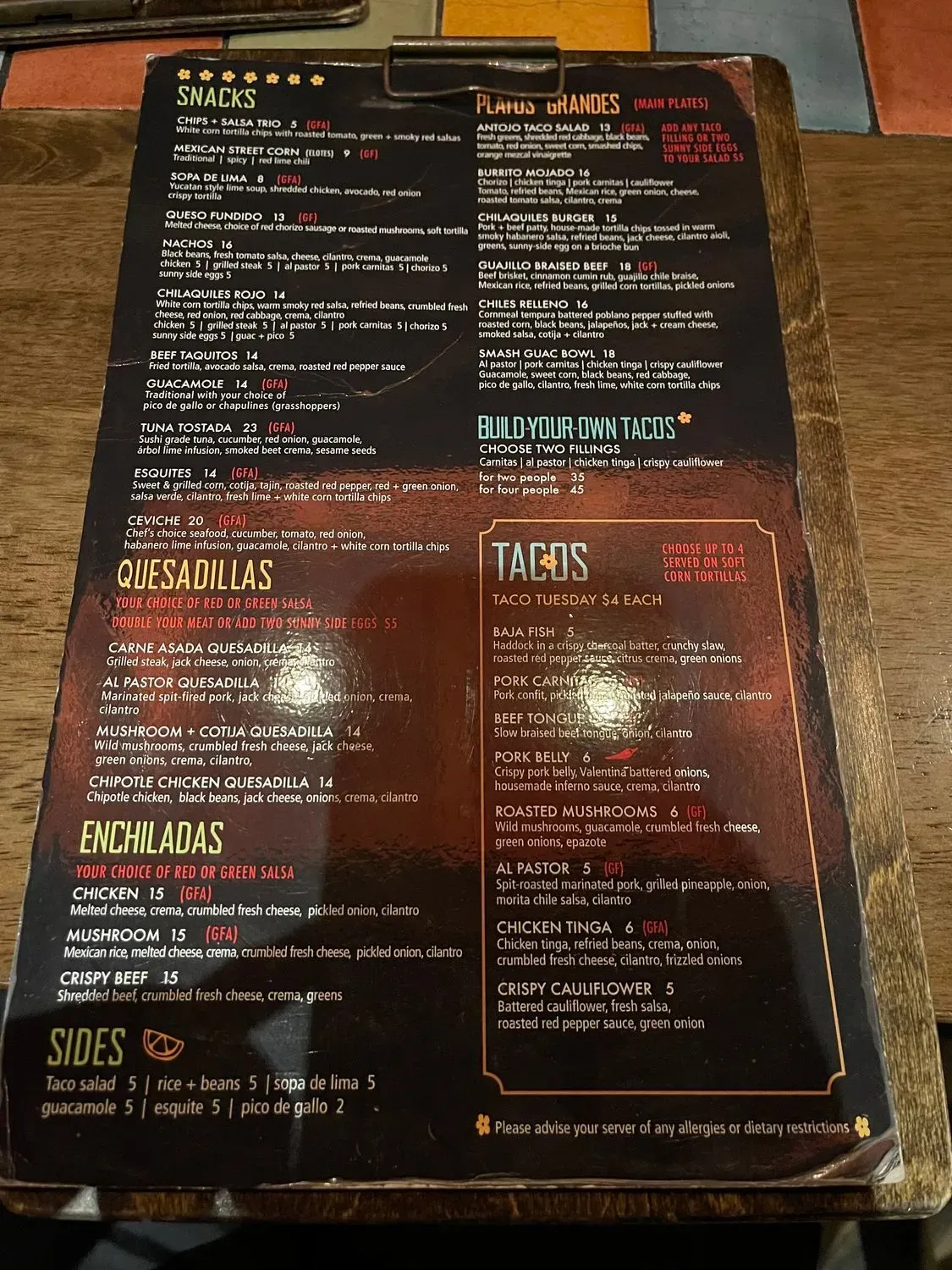 Menu 1