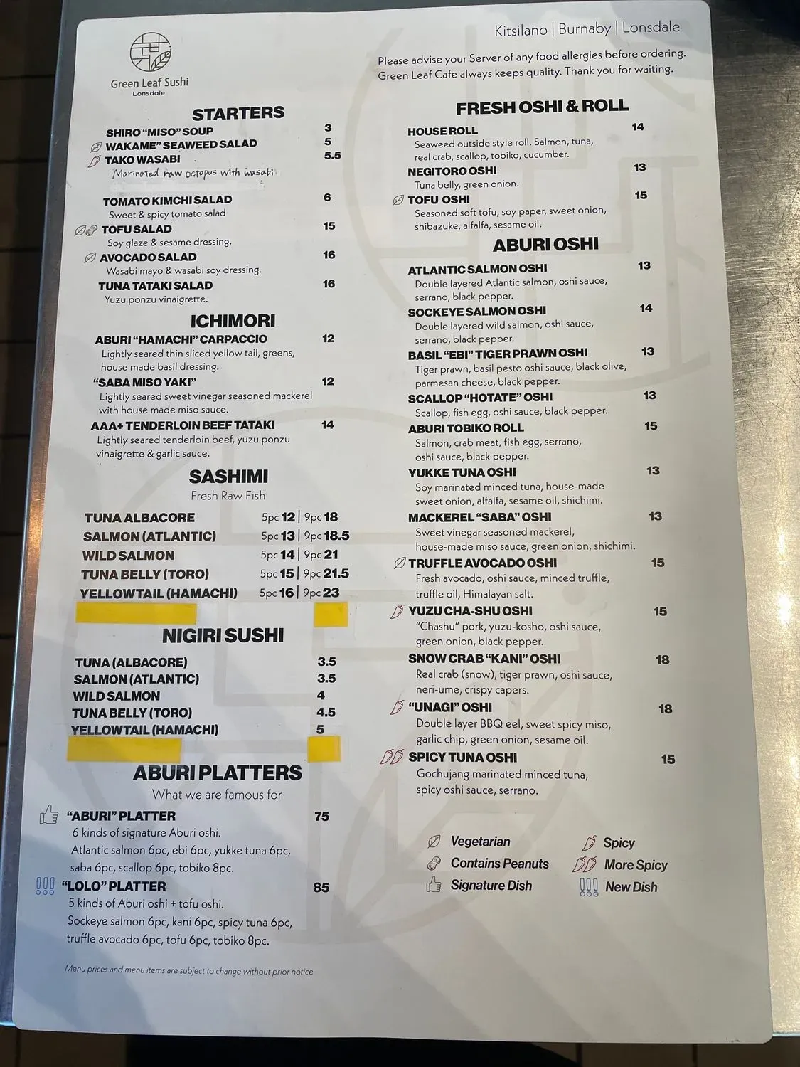 Menu 1