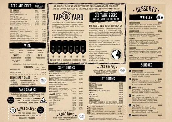 Ambleside Tap Yard Menu | Ambleside | Checkle