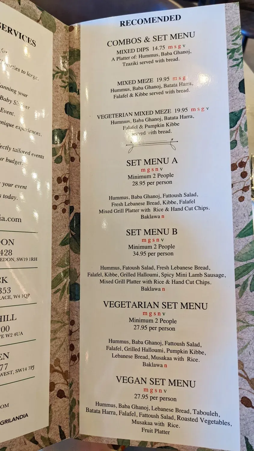 Menu 1