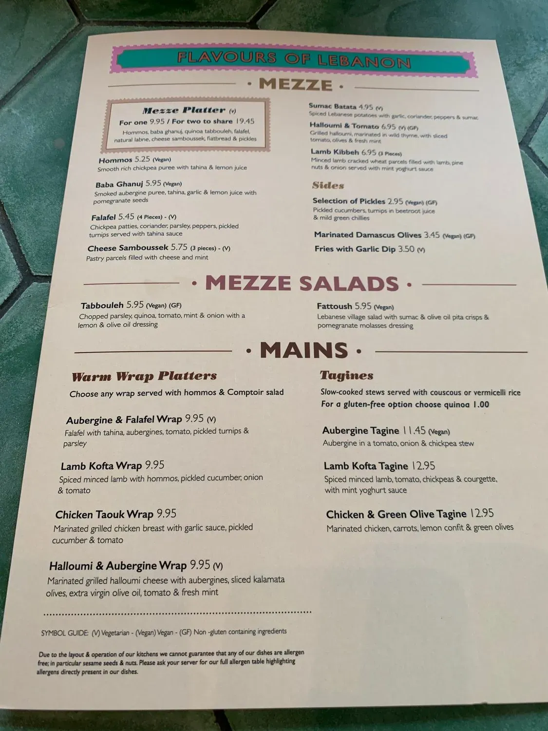 Menu 1